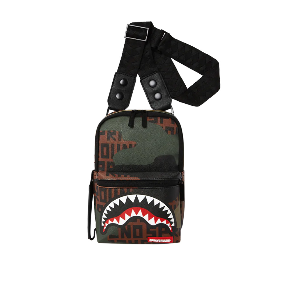 【SPRAYGROUND】FUTURE TRAVELER CARGO 未來感鯊魚絎縫斜掛腰包(白色) 歷史價格詳細信息