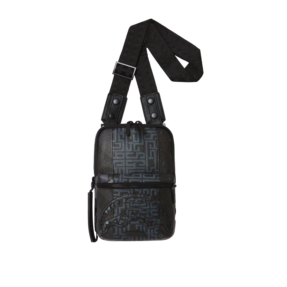 【SPRAYGROUND】FUTURE TRAVELER CARGO 未來感鯊魚絎縫斜掛腰包(白色) 歷史價格詳細信息