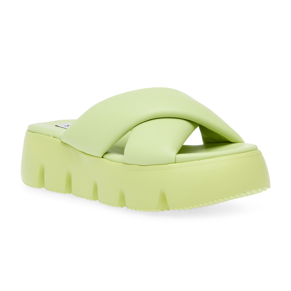 STEVE MADDEN-BROADCAST 雲朵交叉帶厚底拖鞋-青蘋果綠 歷史價格詳細信息