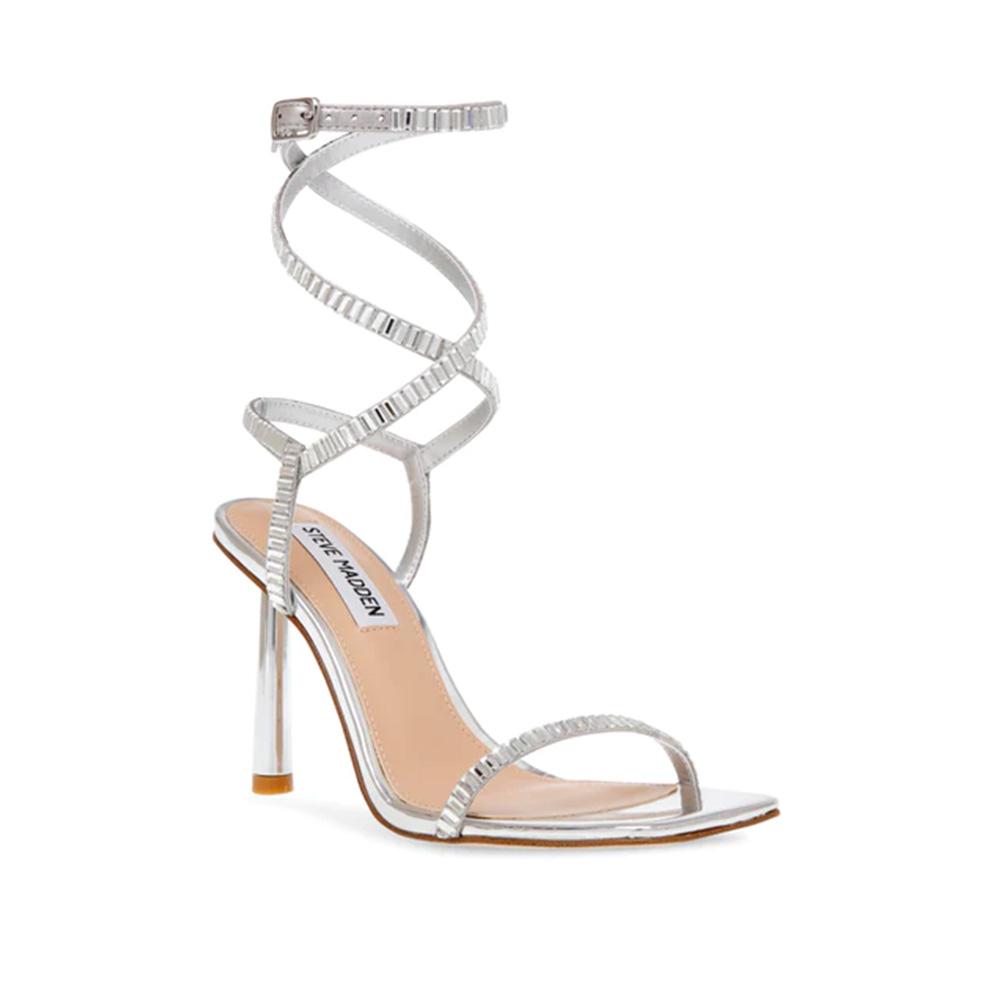 STEVE MADDEN-ENSURE-S 鑽面細帶羅馬高跟鞋-銀色 歷史價格詳細信息