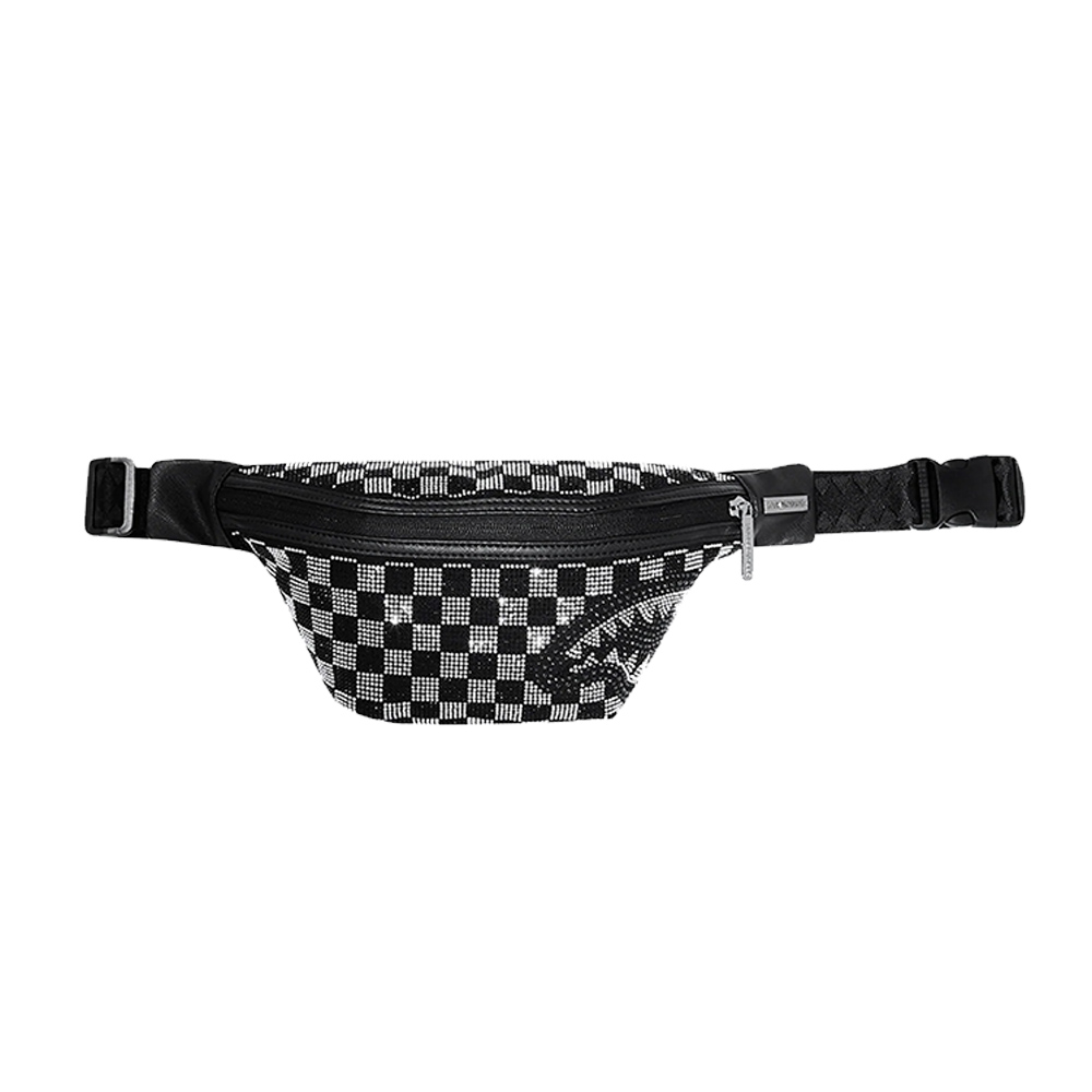 【SPRAYGROUND】FUTURE TRAVELER CARGO 未來感鯊魚絎縫斜掛腰包(白色) 歷史價格詳細信息