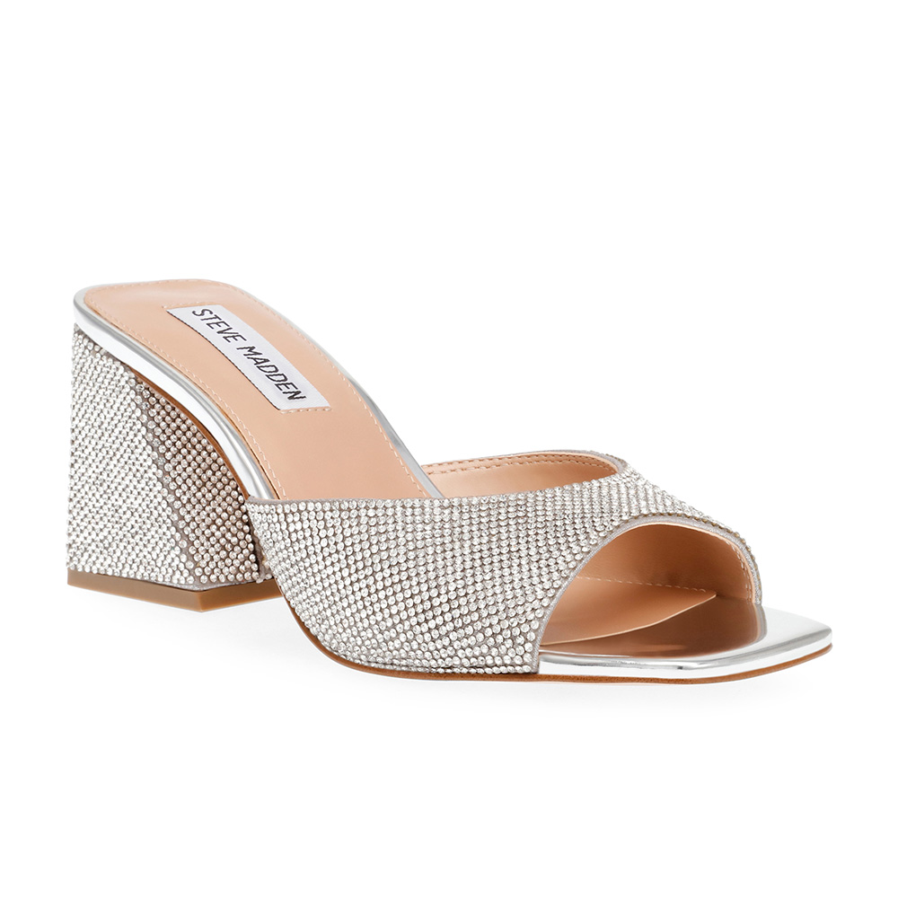 【STEVE MADDEN】GLOWING 素面方頭粗跟拖鞋(金色) 歷史價格詳細信息