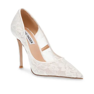 【STEVE MADDEN】EVELYN 素面尖頭細跟高跟鞋(白色) 歷史價格詳細信息