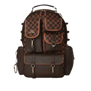 棕色多口袋後背包  AMINAH~【am-0302】 歷史價格詳細信息