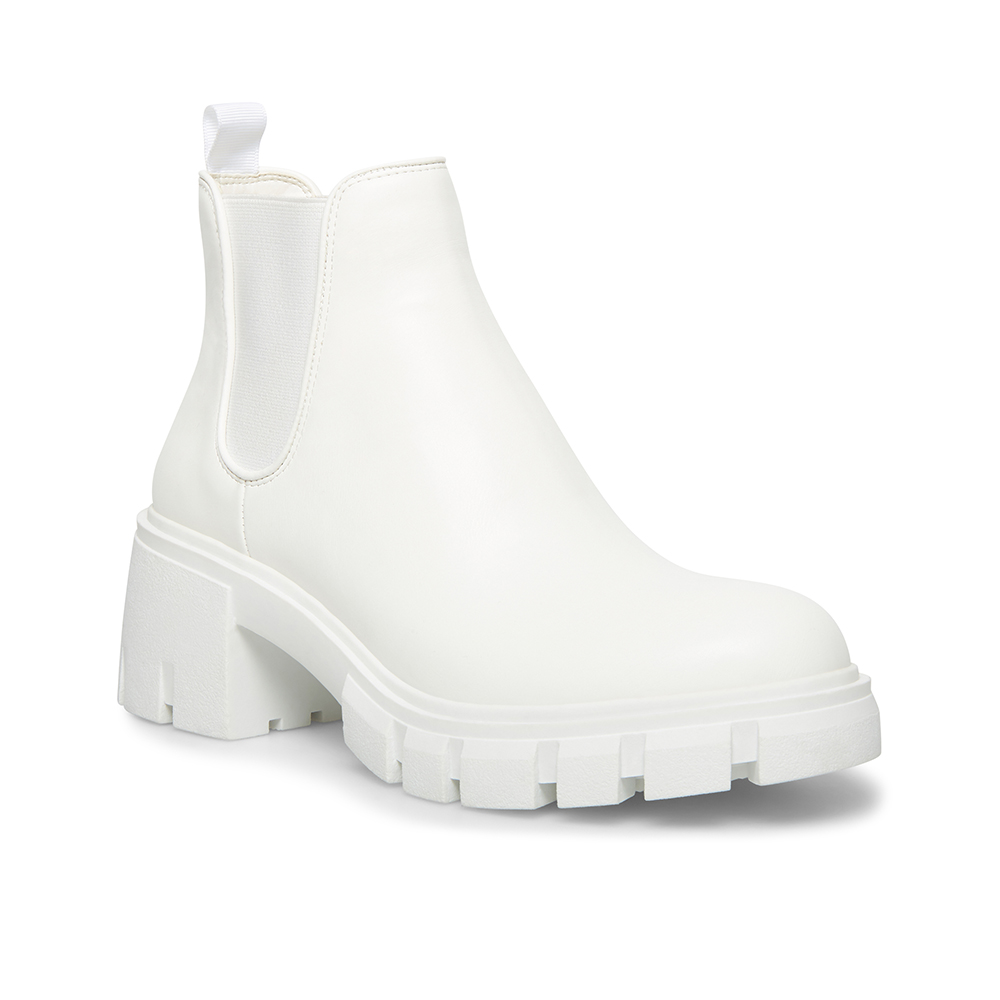 STEVE MADDEN-HOWLER 基本款素面厚底切爾西短靴-白色 歷史價格詳細信息