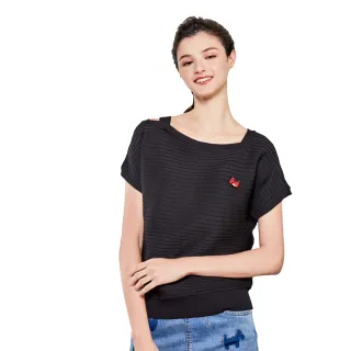 【SCOTTISH HOUSE】短袖 拉肩 假門襟 棉T-黑/白【OUTLET】(AN1254) 歷史價格詳細信息