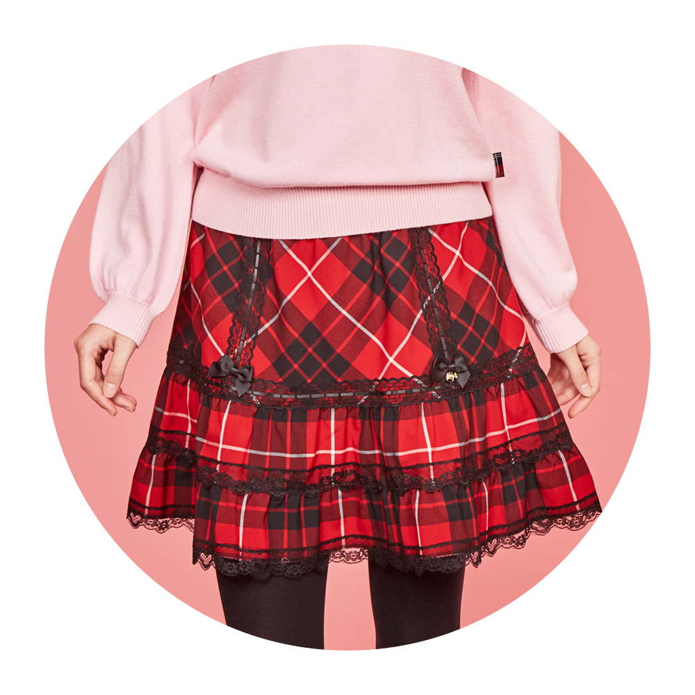 【SCOTTISH HOUSE】蕾絲波浪格紋短褲-紅綠格CHUB2206 歷史價格詳細信息