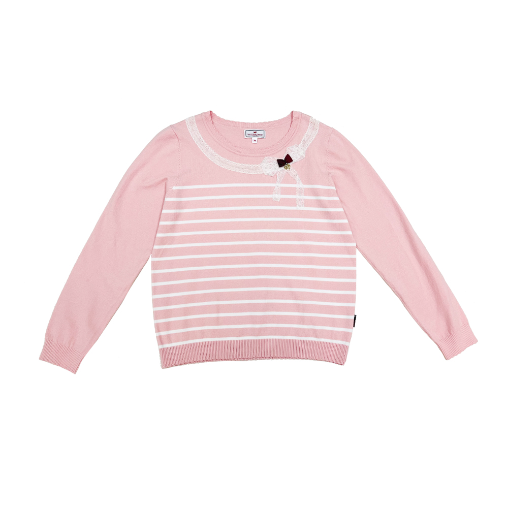 【SCOTTISH HOUSE】領圍條紋綁帶挖肩短袖-黑/粉【OUTLET】(SE1403) 歷史價格詳細信息