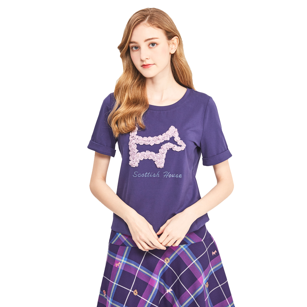 【SCOTTISH HOUSE】花邊蕾絲 雪紡衫襯衫-白/深藍(AR1356) 歷史價格詳細信息