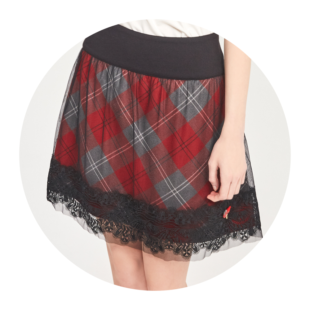 【SCOTTISH HOUSE】網紗蕾絲 印花長裙-黑/粉(AP2157) 歷史價格詳細信息
