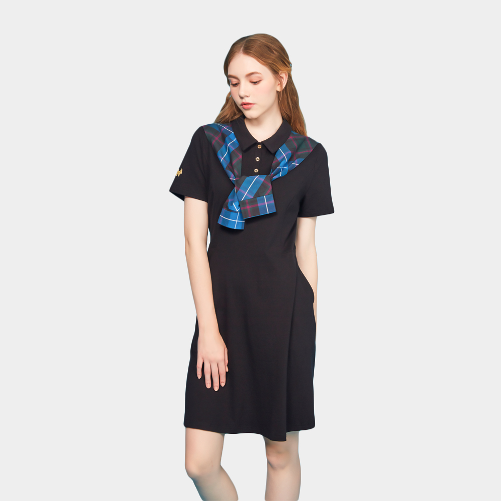 【SCOTTISH HOUSE】格紋布 狗狗貼布繡 長袖上衣洋裝-黑/粉橘【OUTLET】(AN1276) 歷史價格詳細信息