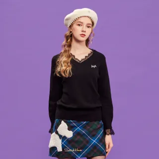 【SCOTTISH HOUSE】V領蝴蝶結狗 短袖T-黑/淺綠(AQ1236) 歷史價格詳細信息