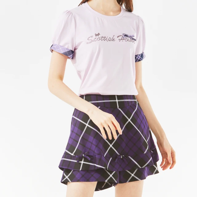 【SCOTTISH HOUSE】甜美花瓣領長袖上衣-淺紫/灰(AQ1291) 歷史價格詳細信息