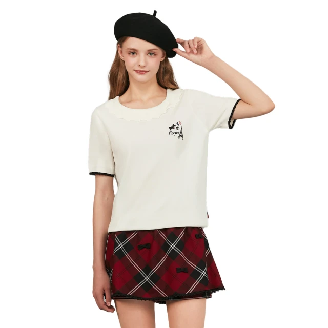 【SCOTTISH HOUSE】花邊蕾絲 雪紡衫襯衫-白/深藍(AR1356) 歷史價格詳細信息