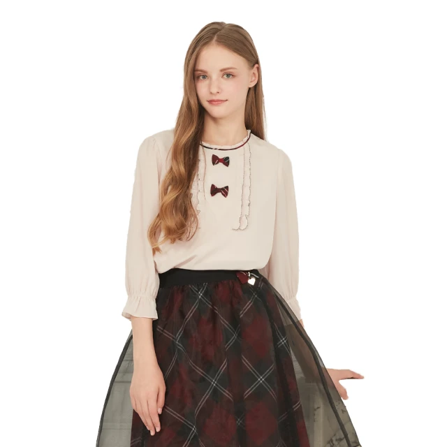 【SCOTTISH HOUSE】甜美花瓣領長袖上衣-淺紫/灰(AQ1291) 歷史價格詳細信息