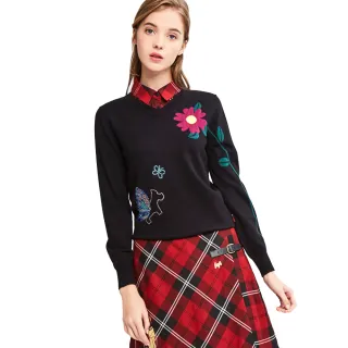 【SCOTTISH HOUSE】花邊蕾絲 雪紡衫襯衫-白/深藍(AR1356) 歷史價格詳細信息