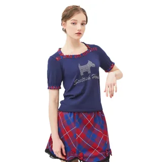 【SCOTTISH HOUSE】大鑽狗 蕾絲繡 圓領 棉T-黑/黃【OUTLET】(AN1263) 歷史價格詳細信息