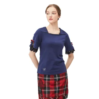 【SCOTTISH HOUSE】方領鑽狗 雪紗 短袖針織-黑/米白(AQ1479) 歷史價格詳細信息