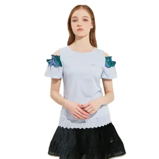 【SCOTTISH HOUSE】短袖 拉肩 假門襟 棉T-黑/白【OUTLET】(AN1254) 歷史價格詳細信息