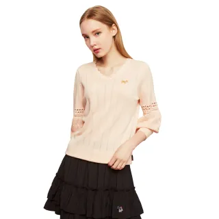 【SCOTTISH HOUSE】挑孔接雪紡紗袖短袖上衣-白/粉紅【OUTLET】(AM1432) 歷史價格詳細信息