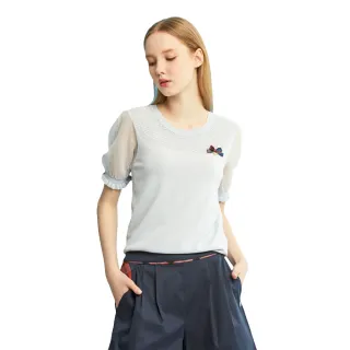 【SCOTTISH HOUSE】領圍條紋綁帶挖肩短袖-黑/粉【OUTLET】(SE1403) 歷史價格詳細信息