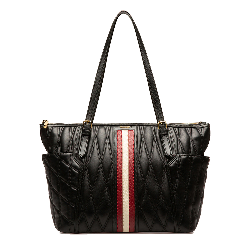 BALLY 菱格紋 NAPA羔羊皮 黑色 流蘇 側背包 二手美品 ☆真品↘賣場有CHANEL/LV可參考 歷史價格詳細信息