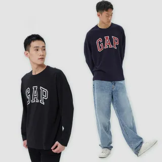 Gap 男女同款 厚磅密織 親膚系列 Logo寬鬆長袖T恤 451209-淺灰色 歷史價格詳細信息