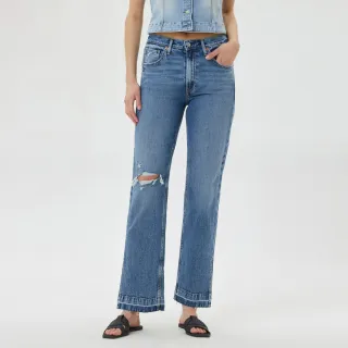 Gap 女裝 中腰破洞寬鬆直筒牛仔褲 570868-藍色 歷史價格詳細信息