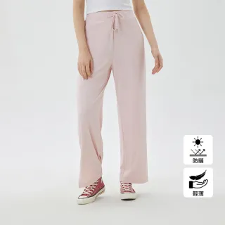 【GAP】女裝 防曬高腰側開衩寬褲-淺灰色(610975) 歷史價格詳細信息