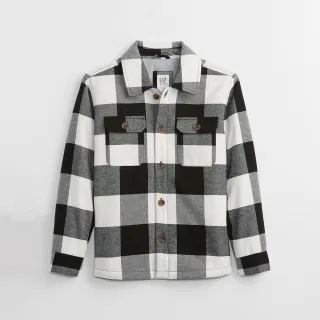 【GAP】男幼童裝 格紋小熊刺繡長袖襯衫 厚磅密織親膚系列-多彩線條(753680) 歷史價格詳細信息