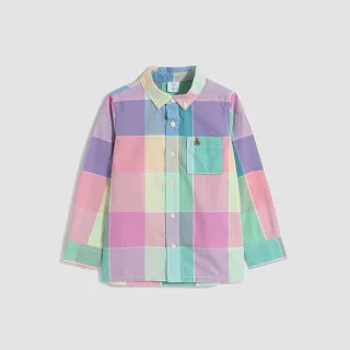 Gap 男幼童 格紋小熊刺繡長袖襯衫 厚磅密織親膚系列-多彩線條(753680) 歷史價格詳細信息