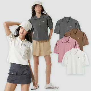 Gap 女裝 Logo泡泡袖短袖POLO衫-摩卡棕(659476) 歷史價格詳細信息
