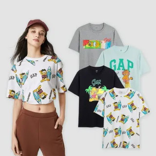 Gap 男女同款 Logo純棉印花短袖T恤 厚磅密織親膚系列-白色(670381) 歷史價格詳細信息