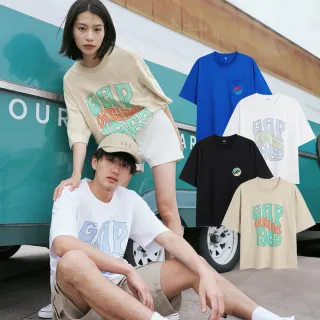 Gap 男女同款 厚磅密織 親膚系列 Logo寬鬆長袖T恤 451209-淺灰色 歷史價格詳細信息