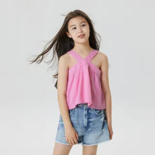 Gap 女童 輕薄方領花邊袖無袖上衣-彩色印花(622658) 歷史價格詳細信息