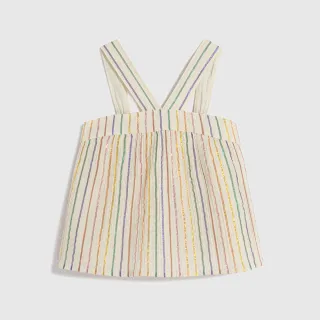 Gap 女童 輕薄方領花邊袖無袖上衣-彩色印花(622658) 歷史價格詳細信息