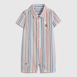 Gap 嬰兒 純棉小熊刺繡長袖包屁衣-紅黑條紋(787442) 歷史價格詳細信息