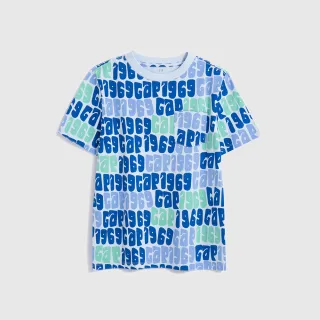 Gap 男童 Logo純棉印花插肩袖短袖T恤-海軍藍拼接(670426) 歷史價格詳細信息