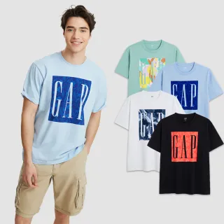 Gap 男女同款 Logo印花圓領大學T 碳素軟磨系列-米色(760421) 歷史價格詳細信息