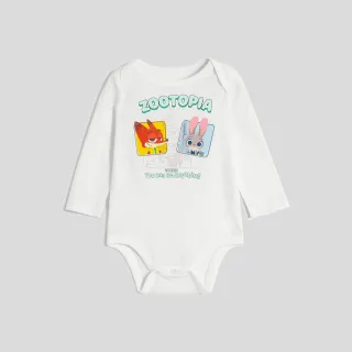 Gap 嬰兒 Gap x 動物方城市聯名 純棉印花圓領長袖包屁衣-白色(769892) 歷史價格詳細信息