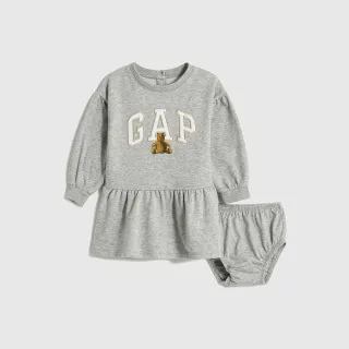 Gap 嬰兒裝 Logo長袖長褲家居套裝-米黃色(784541) 歷史價格詳細信息