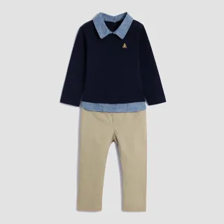 Gap 嬰兒 純棉小熊刺繡長袖包屁衣-紅黑條紋(787442) 歷史價格詳細信息