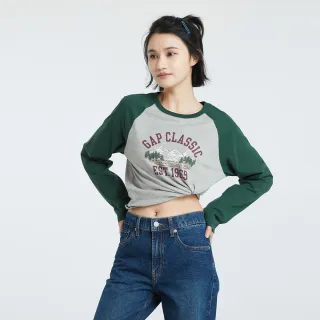 Gap 女裝 Logo印花圓領長袖上衣-紫色(741683) 歷史價格詳細信息