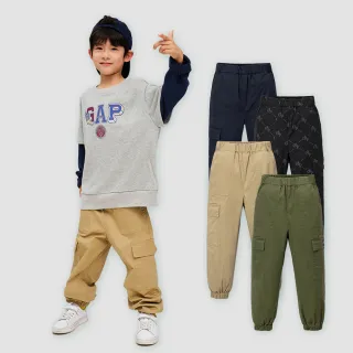 Gap 男童 Logo鬆緊束口工裝褲-黑色(836575) 歷史價格詳細信息