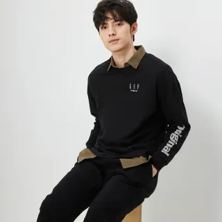 Gap 男裝 Logo圓領長袖T恤 碳素軟磨法式圈織系列-棕色(837400) 歷史價格詳細信息