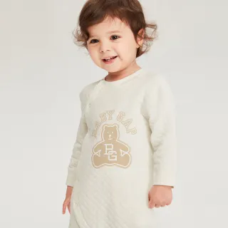 Gap 嬰兒 小熊刺繡短袖包屁衣 布萊納系列-藍白條紋(568281) 歷史價格詳細信息