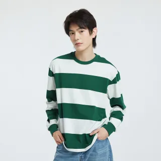 Gap 男裝 純棉圓領長袖T恤-綠色條紋(810493) 歷史價格詳細信息