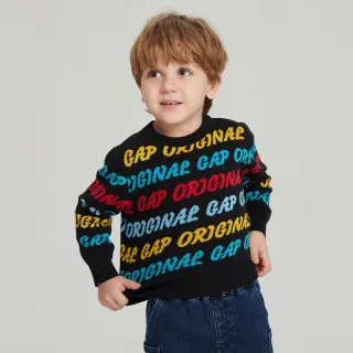 Gap 男幼童裝 Logo/印花純棉圓領長袖T恤 厚磅密織親膚系列-橙色(774230) 歷史價格詳細信息