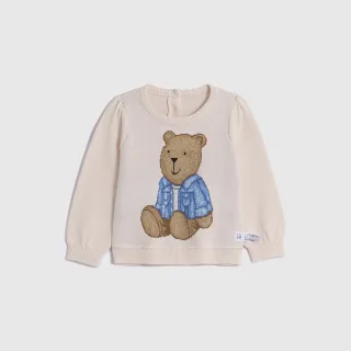 Gap 嬰兒裝 純棉小熊刺繡長袖包屁衣-藍灰條紋(787442) 歷史價格詳細信息