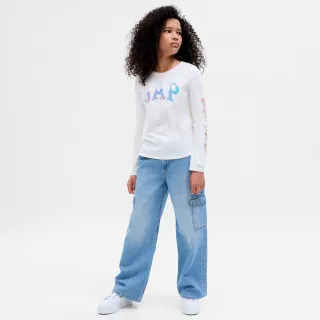 Gap 女童 純棉印花長袖T恤 714193-淡紫色 歷史價格詳細信息